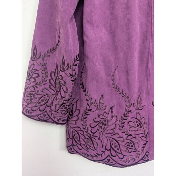 NEW Vintage Bob Mackie Wearable Art Purple Button Up Blazer Blouse Women’s XS - Picture 3 of 7